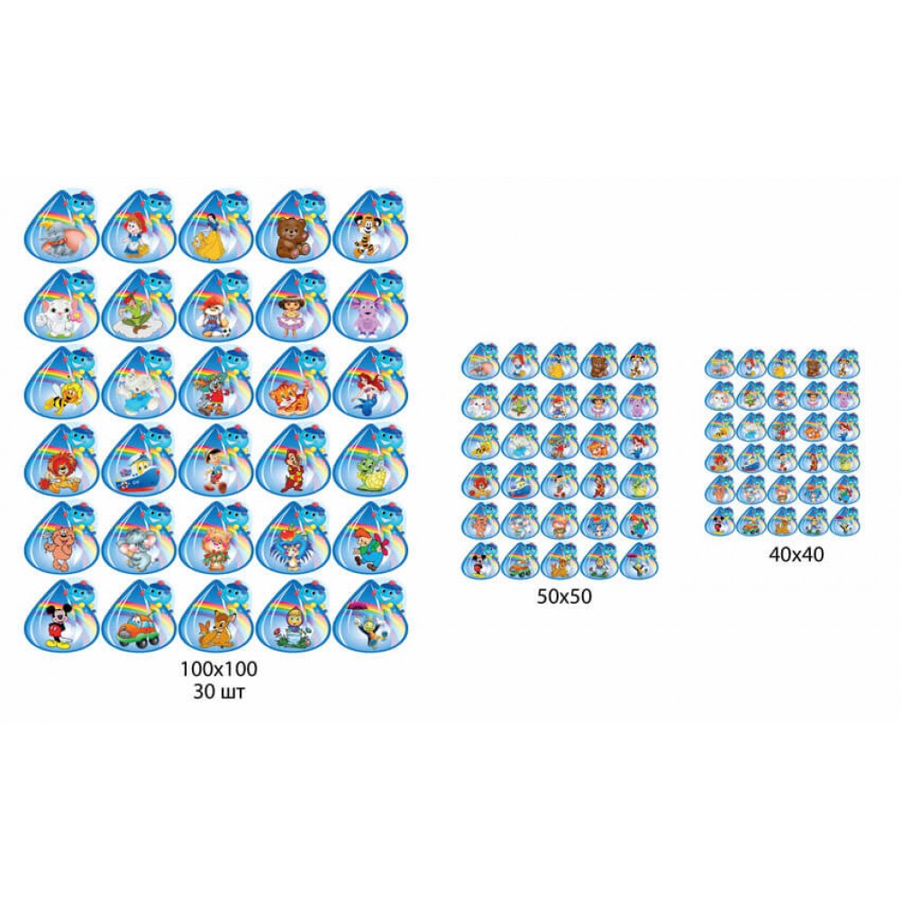 комплект наліпок на шафи,ліжечка та рушнички Капітошка